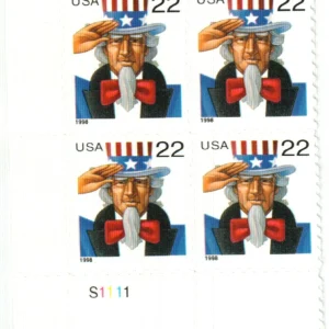 1998 22c Uncle Sam First Class Postage Stamps